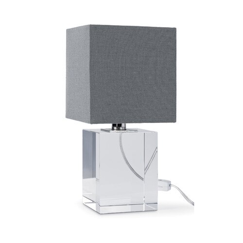 Crystal table lamp with gray lamp shade